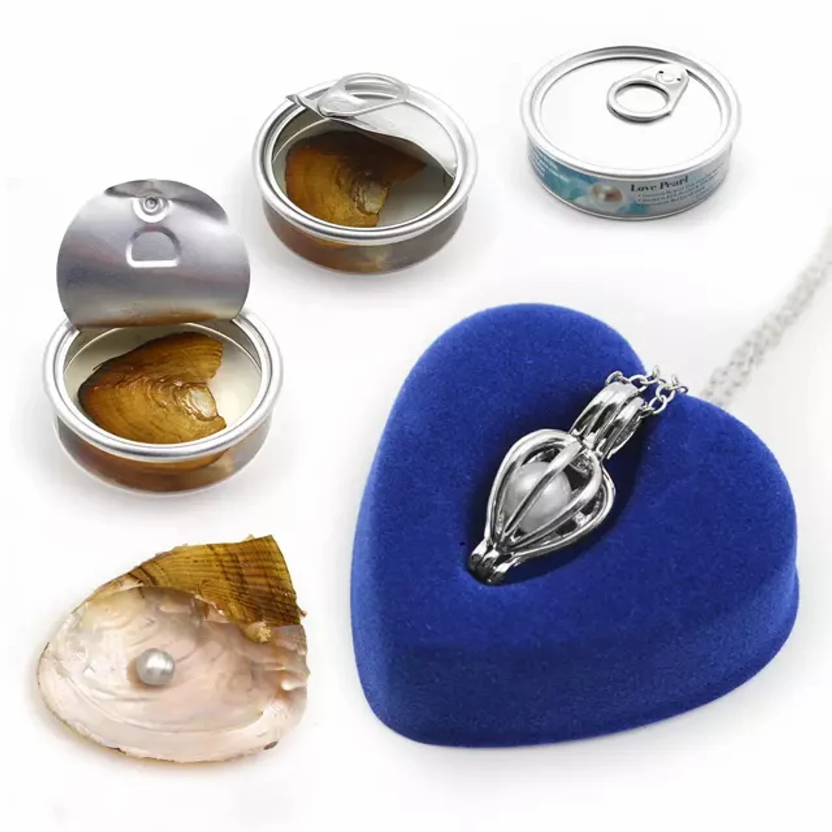 Pearl Necklace (Pearl box with stainless steel With liquid 🦪)