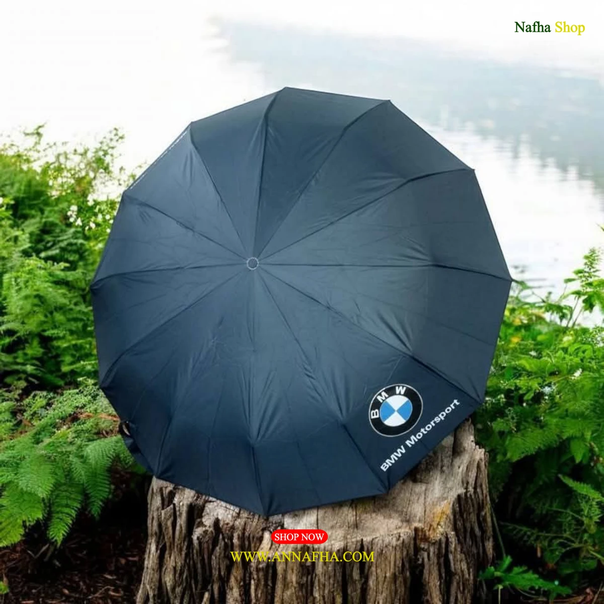 BMW 12 Sticks Auto Open & Close Super Strong Umbrella – 36 Ribs-Black