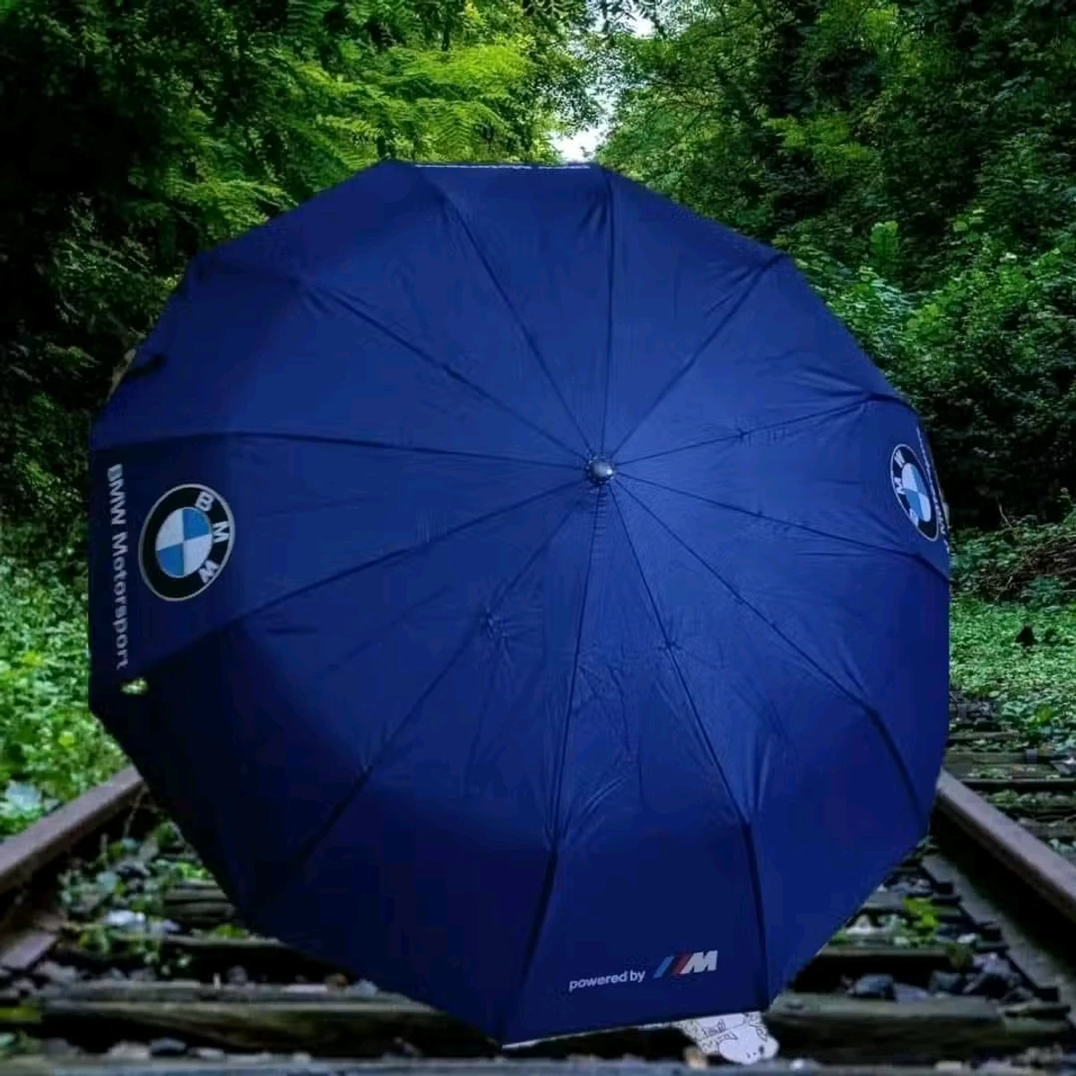 BMW 12 Sticks Auto Open & Close Super Strong Umbrella – 36 Ribs-Blue
